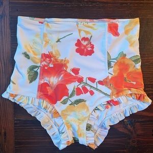 Kortni Jeane red yellow floral all ruffled up bottoms